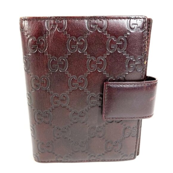 GUCCI Guccissima GG stationery case Notebook cover Sima leather Brown - Picture 1 of 10